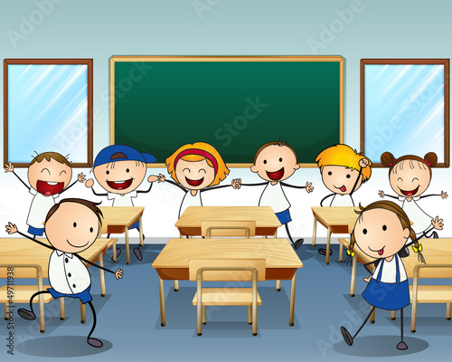 Children dancing inside the classroom