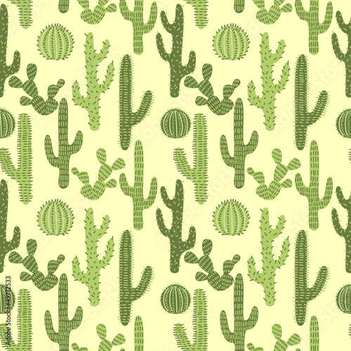 Seamless pattern with cactuses #1