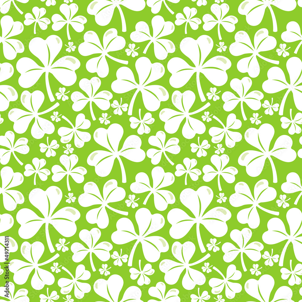 Vector seamless pattern with clover leaf Vector seamless pattern with clover leaf