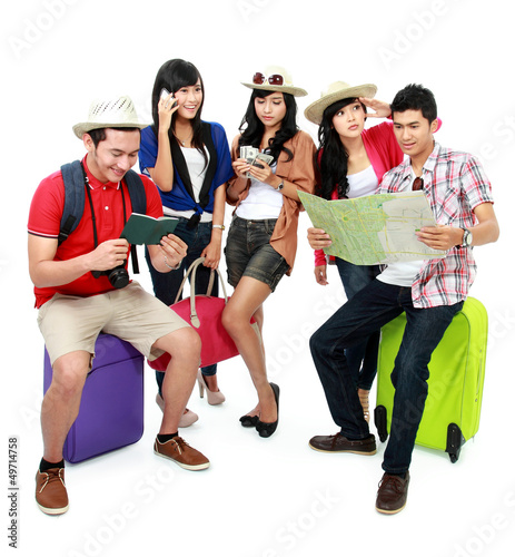 group of young tourist