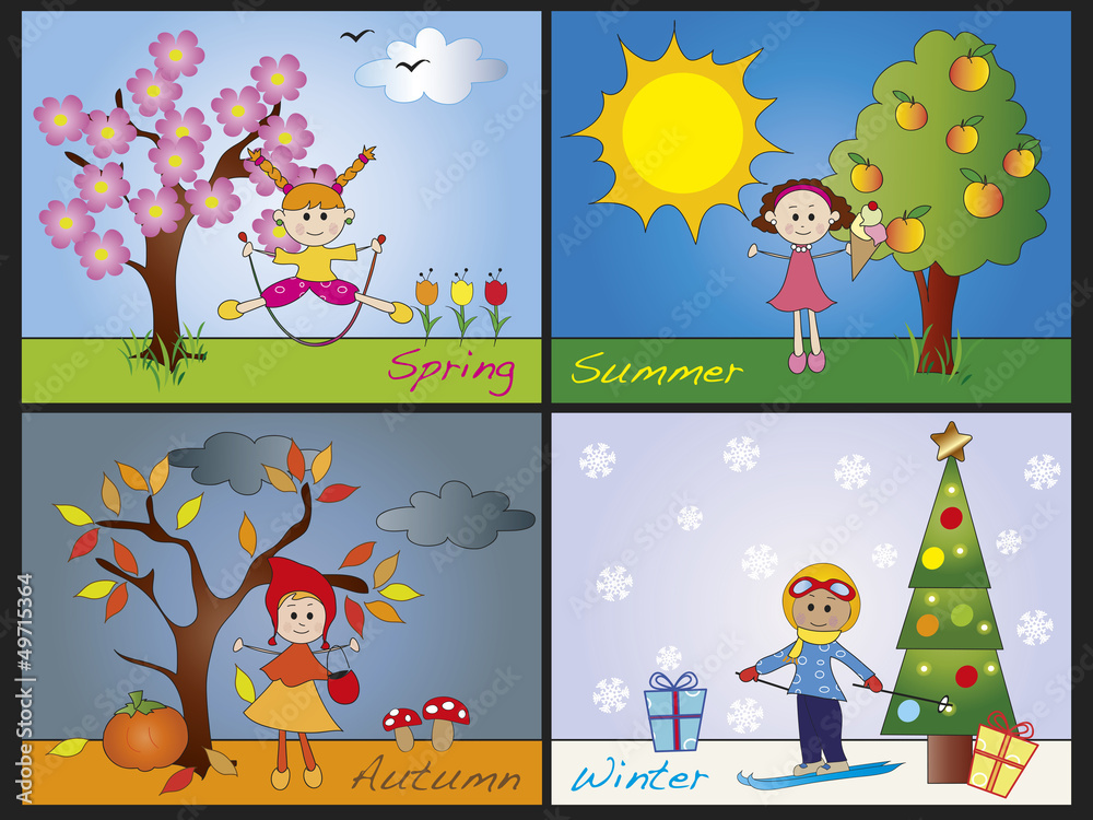 seasons Stock Illustration | Adobe Stock