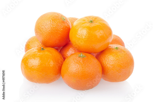 Tangerine heap on white with clipping path