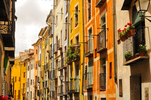 Fototapeta Naklejka Na Ścianę i Meble -  Cuenca multicolored colorful street houses
