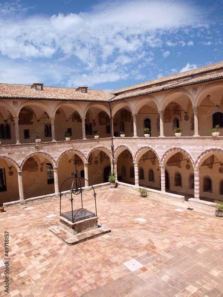 Cloister at St Francis Monastery, Assisi, Italy