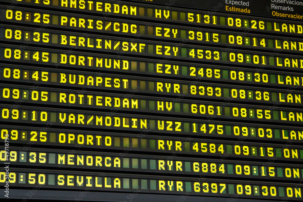 Fototapeta premium Airport Departure Board