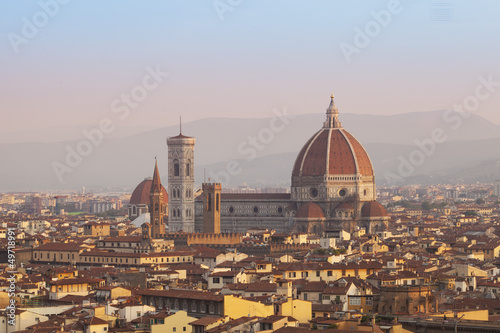 Cathedral Santa Maria del Fiore in Florence at sunrise, Tuscany, © honzahruby