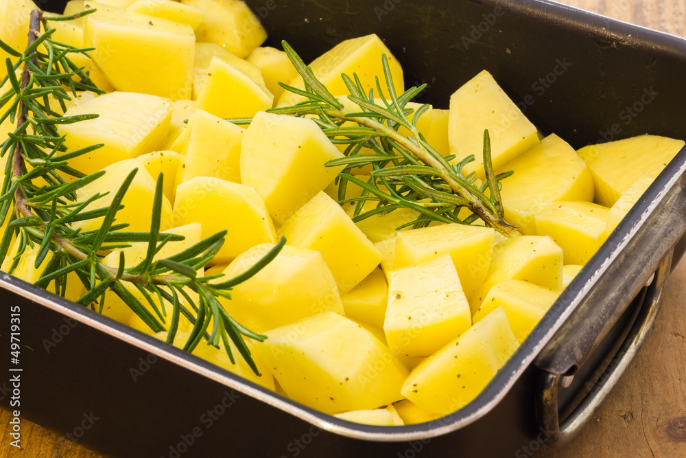 Baked potatoes with rosemary