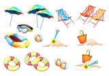 An Illustration of Beach Items for Summertime
