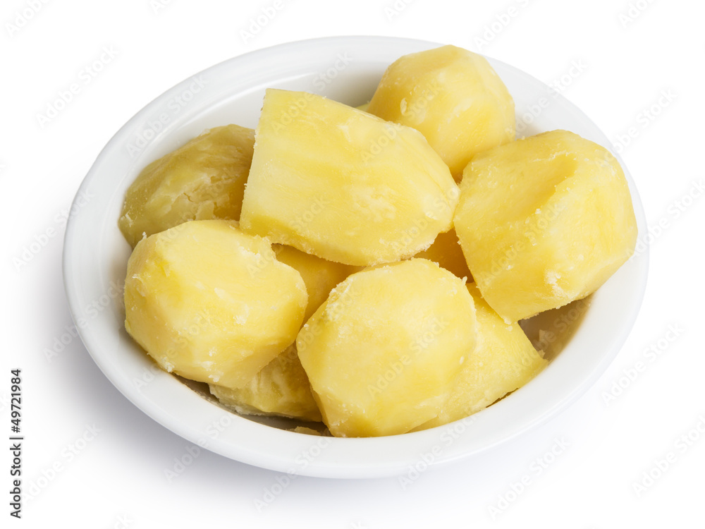 boiled potato in bowl boiled potato in bowl