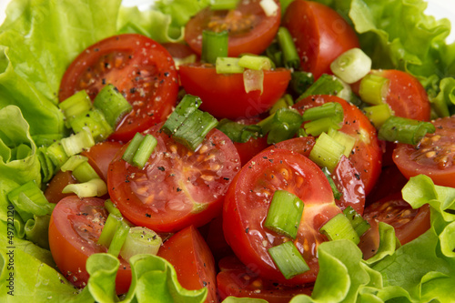 fresh light salad with cherry tomatoes and chives