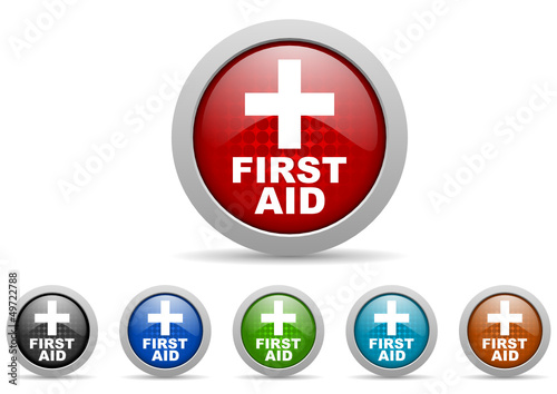 first aid vector icon set