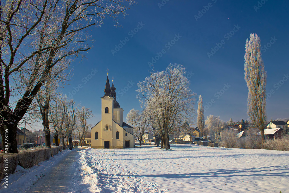 Idyllic winter - Church in snow