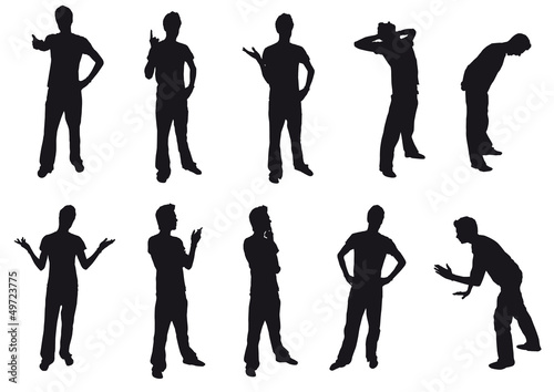 Silhouette of young man
