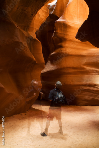 Man in Antelope Canyon Navajo, Page, Arizona, USA