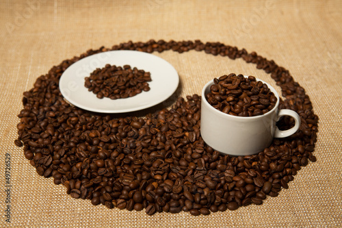 coffee beans in the cup