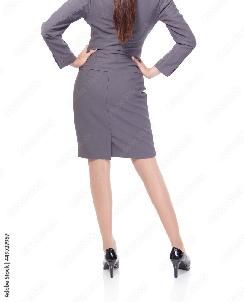leg of young woman in business attire leg of young woman in business attire