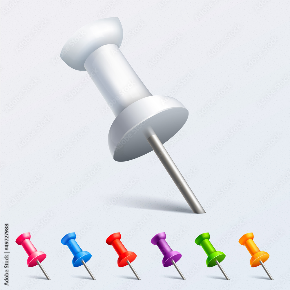 Set of 7 paper pins in different colors Set of 7 paper pins in different colors