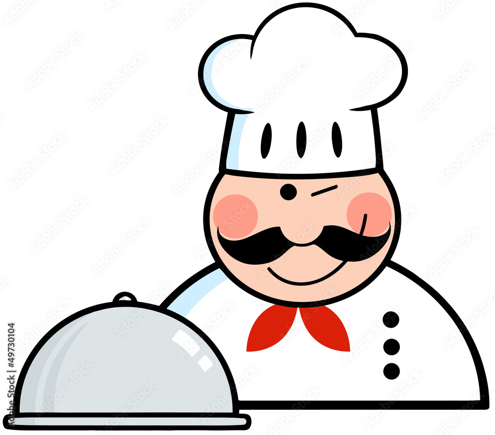 Winked Chef Logo With Platter Winked Chef Logo With Platter