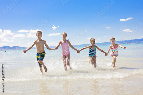 Kids on vacation at the Beach