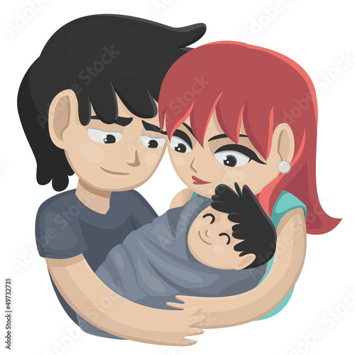 Couple with baby