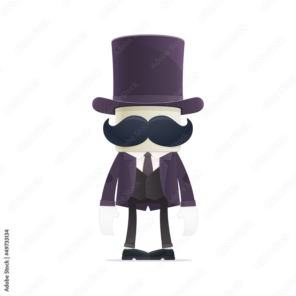 Obraz premium funny cartoon illusionist