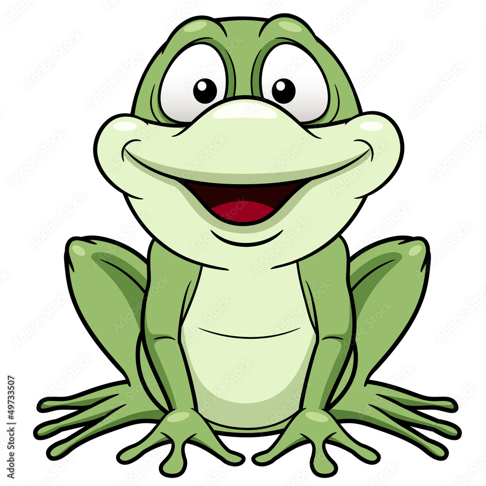 Fototapeta premium illustration of Cartoon green frog