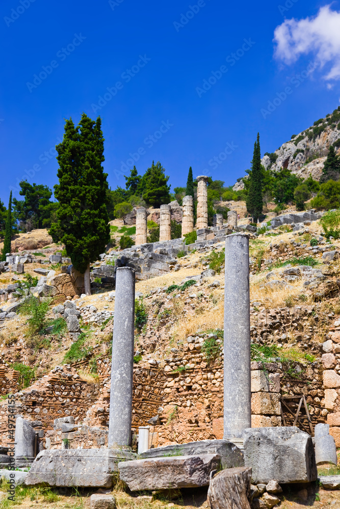 Ruins of the ancient city Delphi, Greece