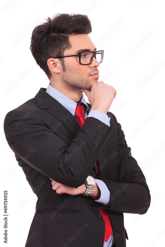pensive young business man pensive young business man