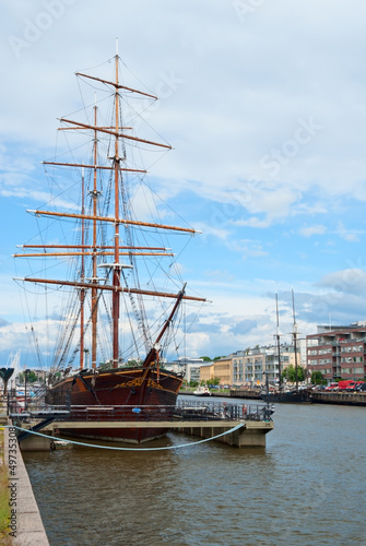 Vintage sail ship in Turku, Finland