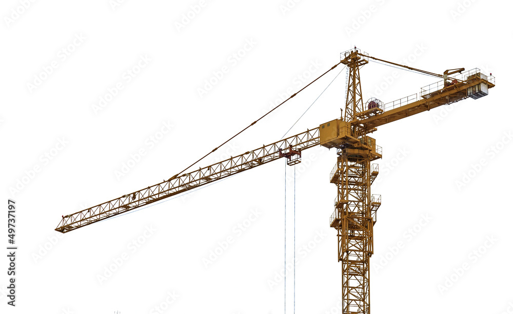 top part of yellow isolated hoisting crane top part of yellow isolated hoisting crane