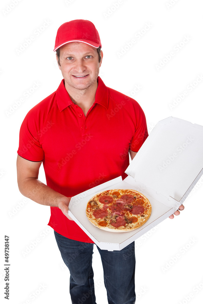 Portrait of pizza delivery guy