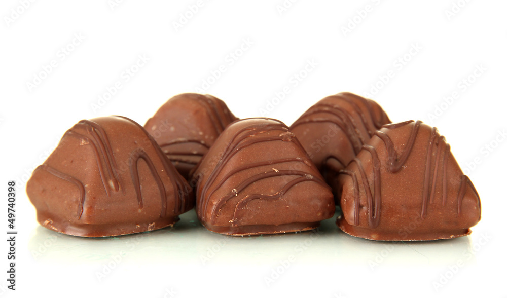 Chocolate sweets isolated on white Chocolate sweets isolated on white