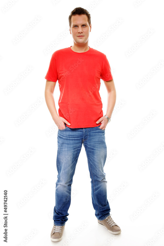 Young guy with hands in pockets isolated Young guy with hands in pockets isolated