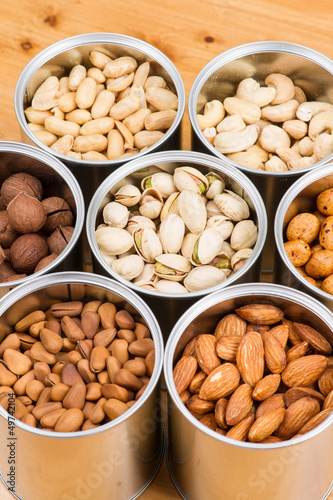 Assorted nuts in Iron pot