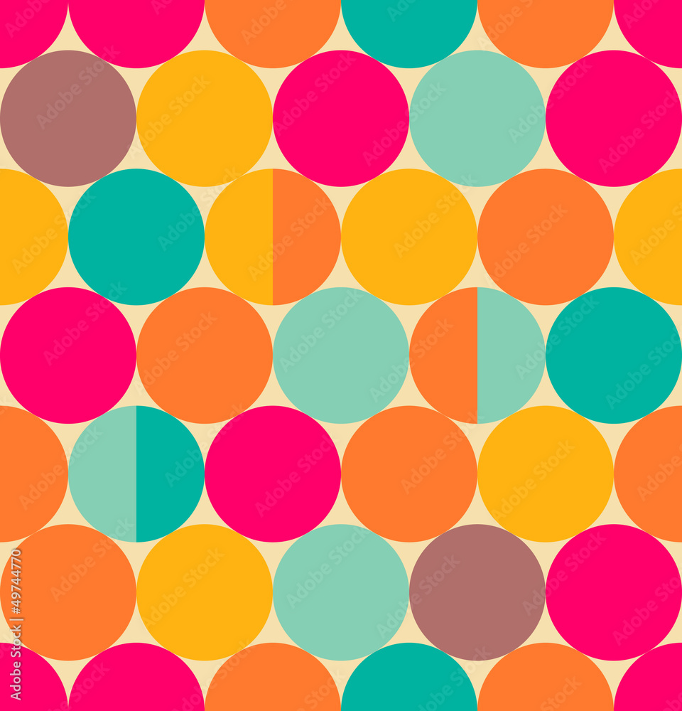 Retro abstract seamless pattern with circles