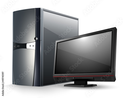 Computer with monitor