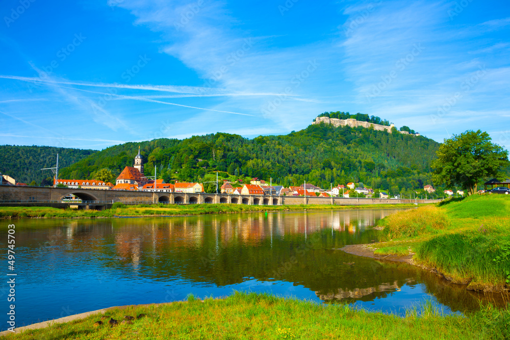 landscape on the River Elbe, Germany, the region of Europe
