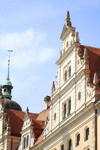 Beautiful view of baroque buildings in the center of Dresden