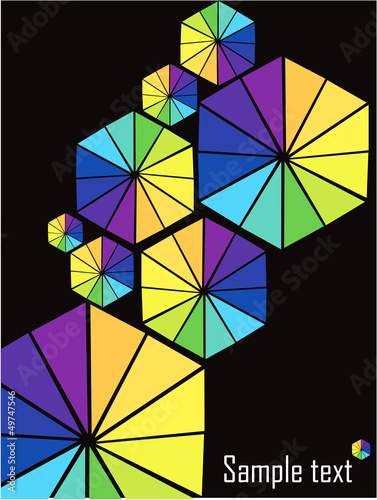 Rainbow color umbrellas