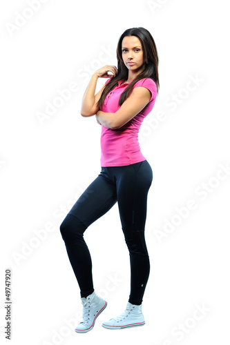 Full-frame sexy fitness woman portrait