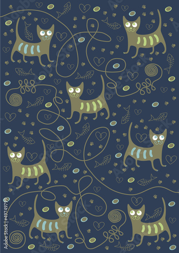 cats on a blue background