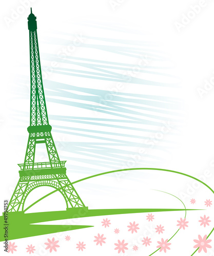 Fototapeta Naklejka Na Ścianę i Meble -  Eiffel tower in Paris for travel design.