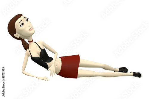 female character in casual clothes resting photo