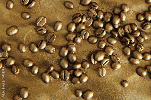 golden coffee beans