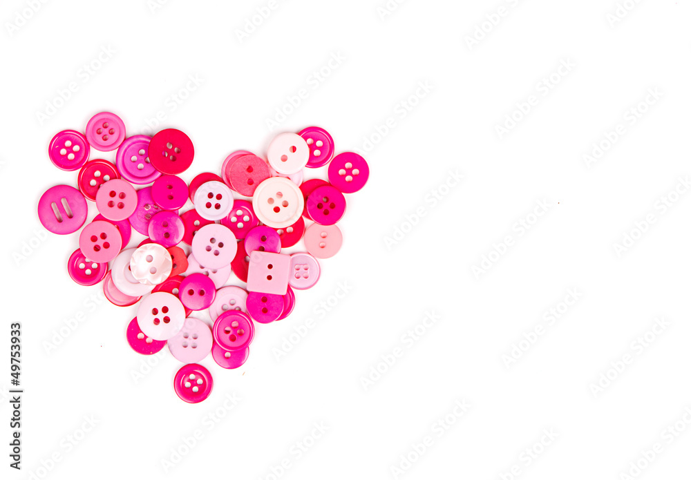 Pink buttons in shape of heart Pink buttons in shape of heart