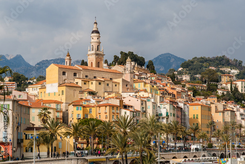View of Menton city - French Riviera, France © Leonid Andronov