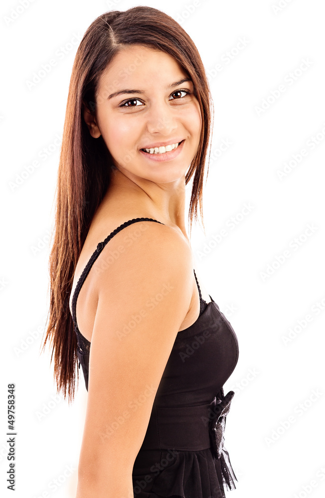 Portrait of a pretty young lady smiling Portrait of a pretty young lady smiling