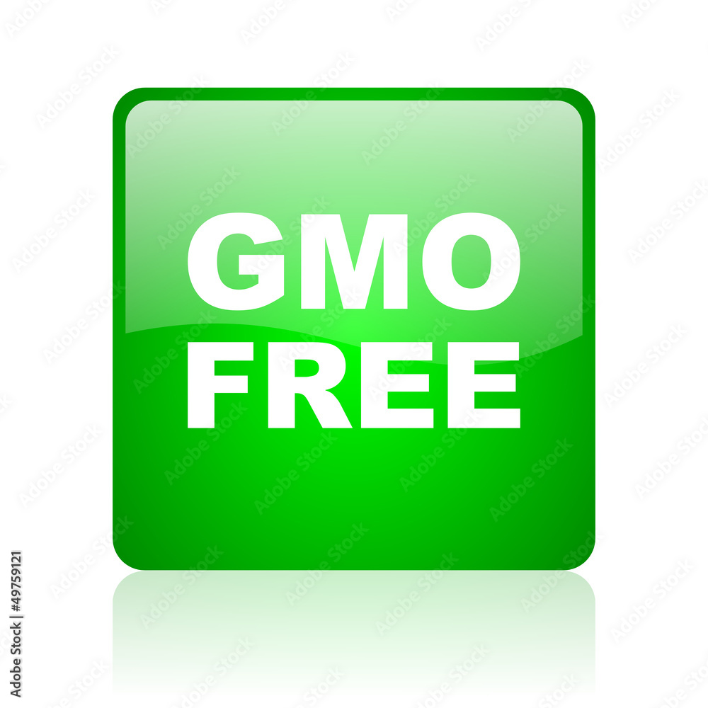 gmo free green square web icon on white background gmo free green square web icon on white background