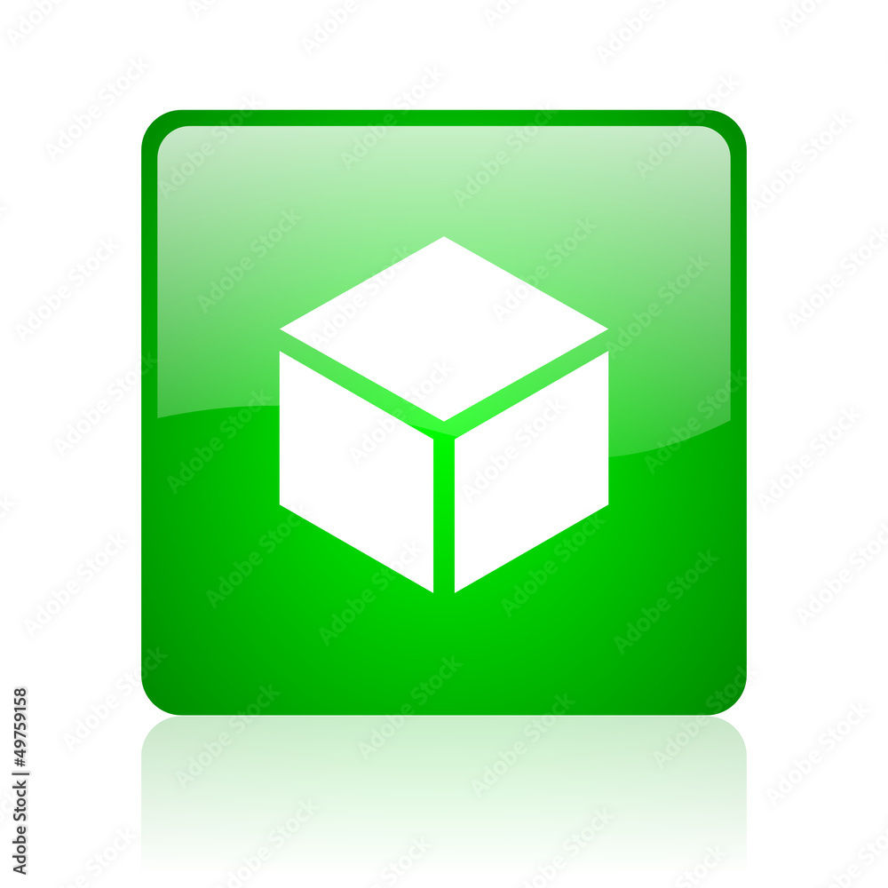 box green square web icon on white background box green square web icon on white background