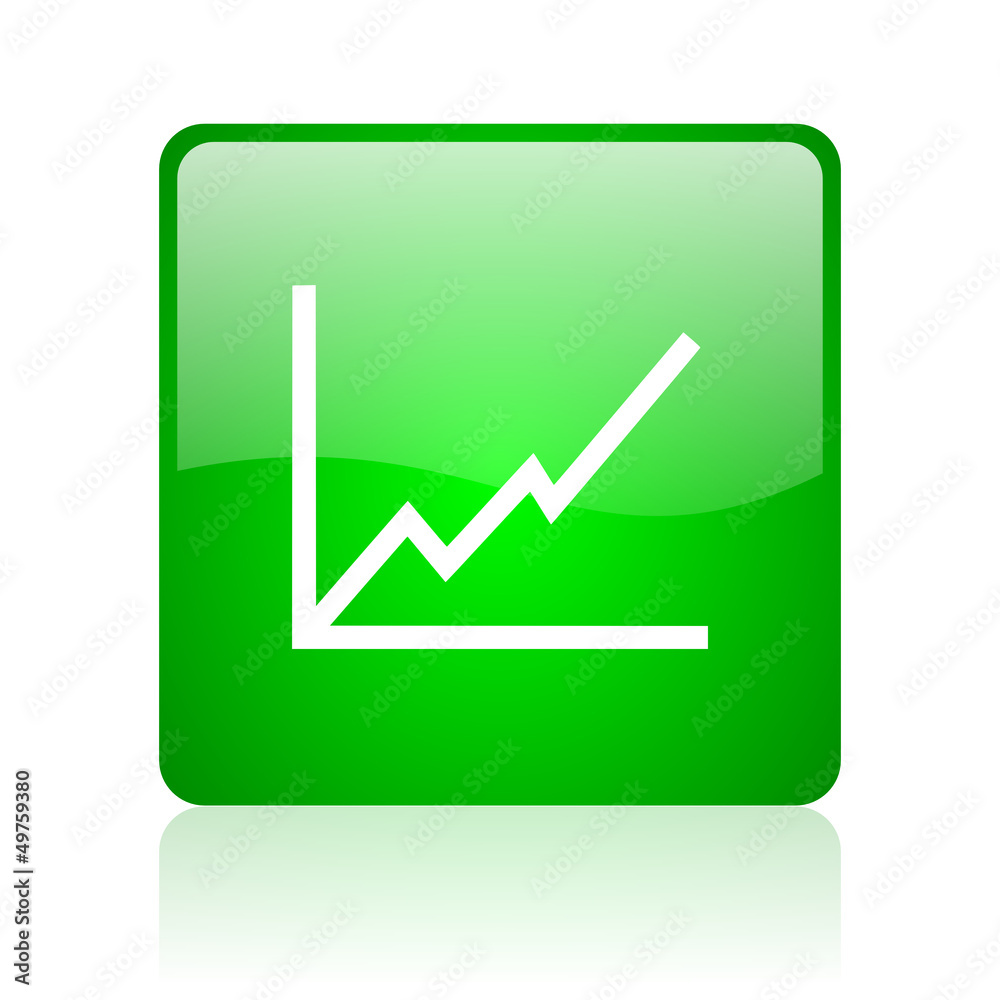 chart green square web icon on white background chart green square web icon on white background